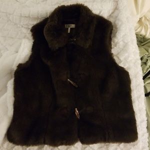 Dark Brown Faux Fur vest